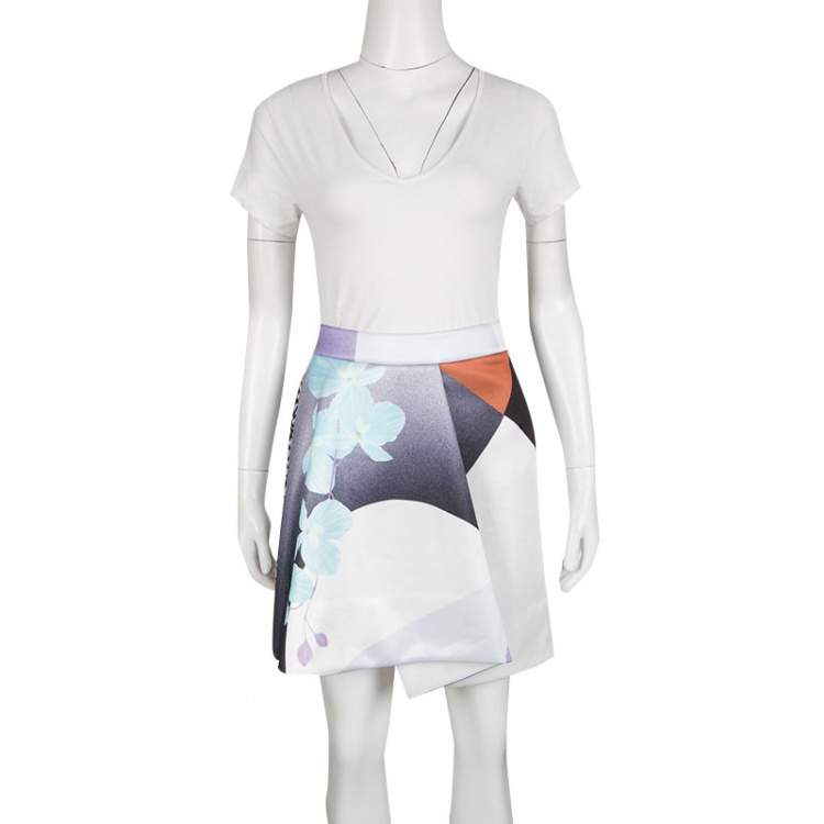 Pre Owned 3.1 Philip Lim Multicolor Soleil Print Rounded Fold Detail Skirt XS