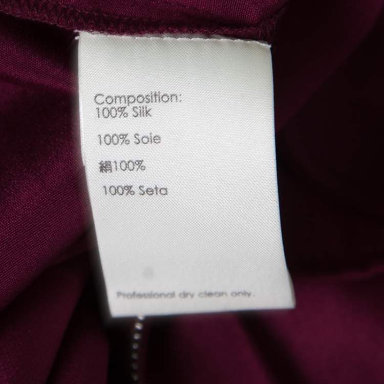 Pre Owned 3.1 Phillip Lim Burgundy Embellished Silk Crepe Wide Leg Jumpsuit M