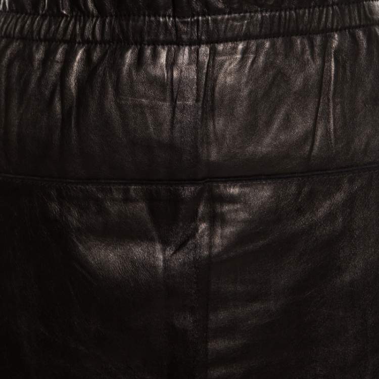Pre Owned 3.1 Phillip Lim Brown Lamb Leather Ruffled Waist Detail Pencil Skirt M