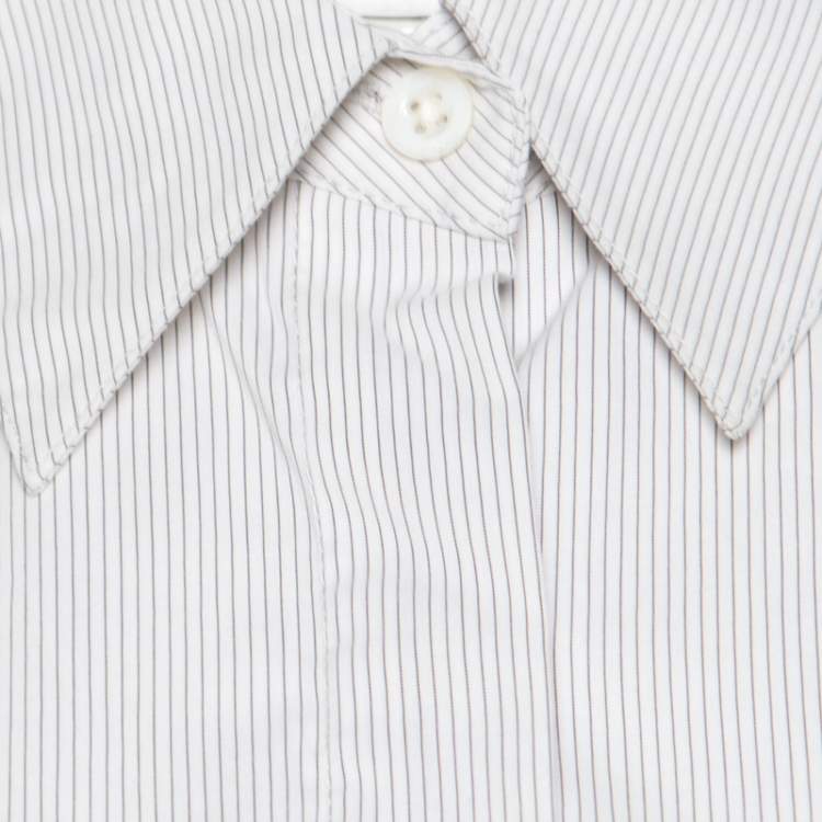 Pre Owned 3.1 Phillip Lim Monochrome Pin Striped Sleeveless Button Front Shirt M