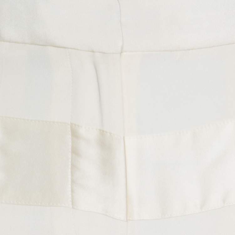 Pre Owned 3.1 Phillip Lim Cream Silk and Sheer Organza Paneled Grunge Trousers M