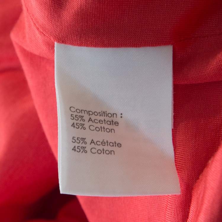 Pre Owned 3.1 Phillip Lim Orange Stretch Knit Chiffon Ruffled Embellished Sleeveless Dress M