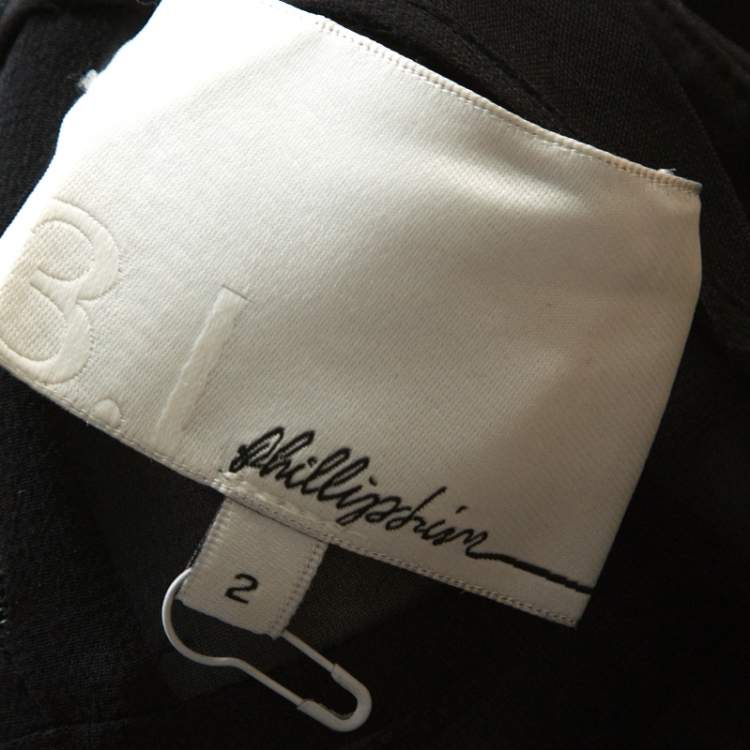 Pre Owned 3.1 Phillip Lim Black Stretch Crepe Bead Embellished Top S 