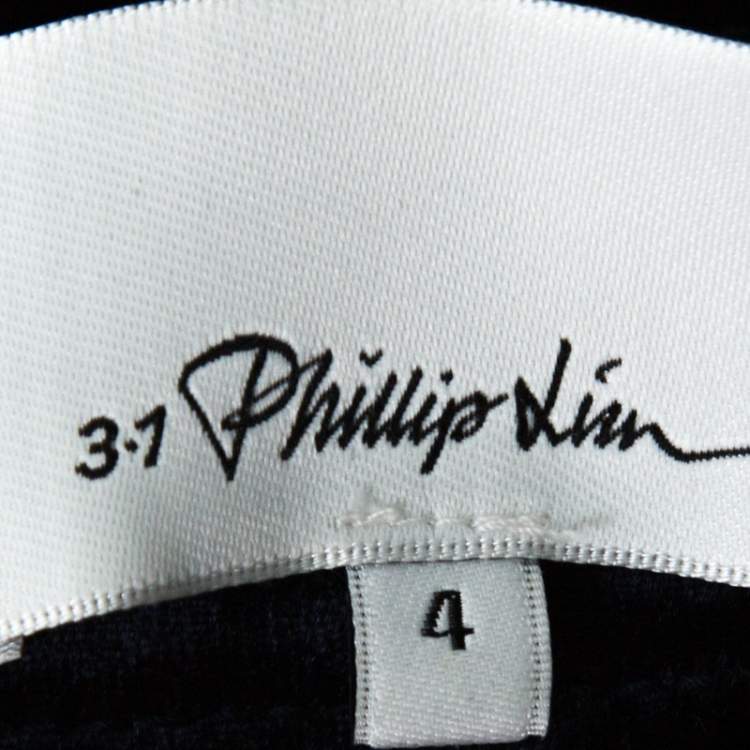 Pre Owned 3.1 Phillip Lim Blue Velvet & Lurex Pleated Hem Short Skirt S