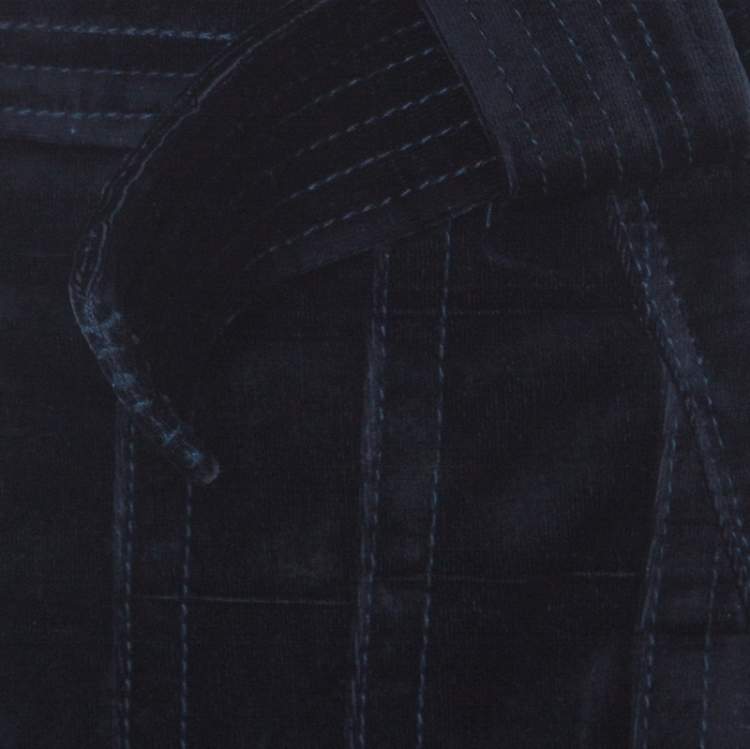 Pre Owned 3.1 Phillip Lim Blue Velvet & Lurex Pleated Hem Short Skirt S