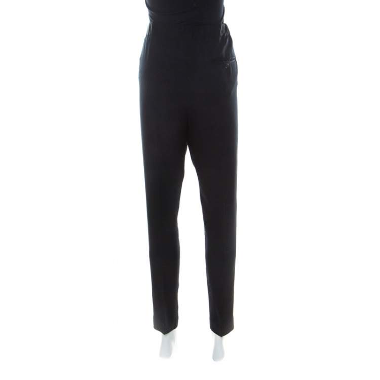 Pre Owned 3.1 Phillip Lim Black Silk Draped Pocket Elasticised Waist Trousers S 