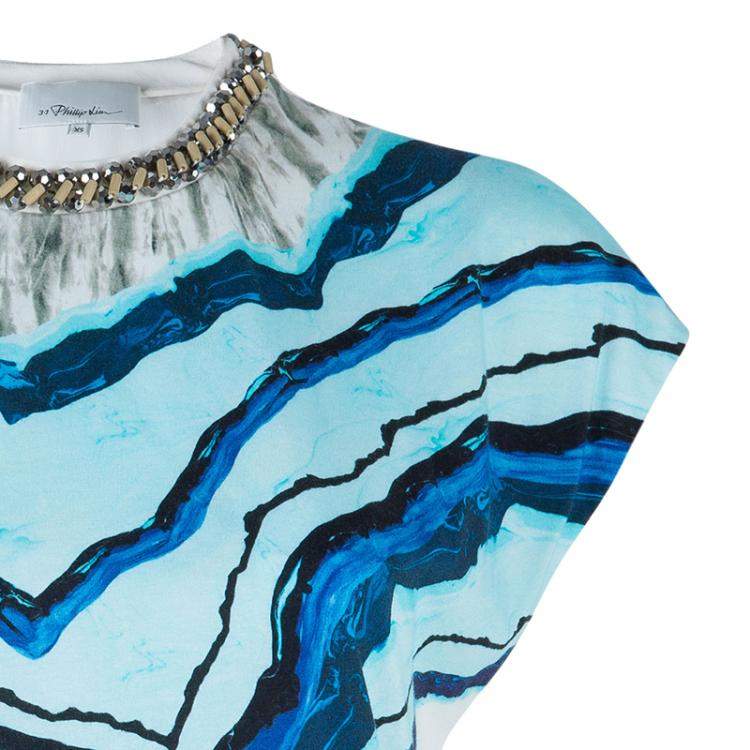 مملوكة مسبقًا 3.1 Phillip Lim Printed Chain Detail Crop Top XS