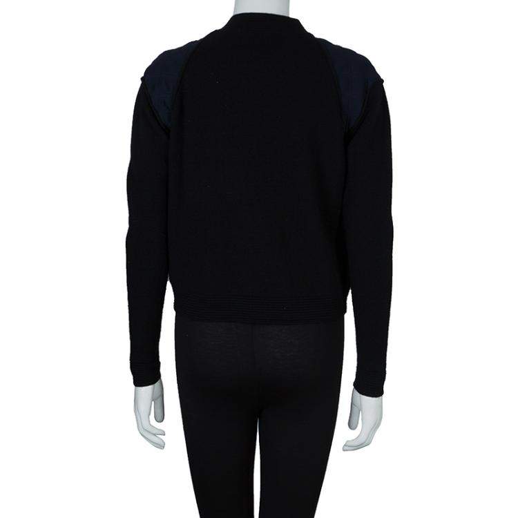Pre Owned 3.1 Phillip Lim Black Contrast Quilting Detail Zip Front Jacket XS