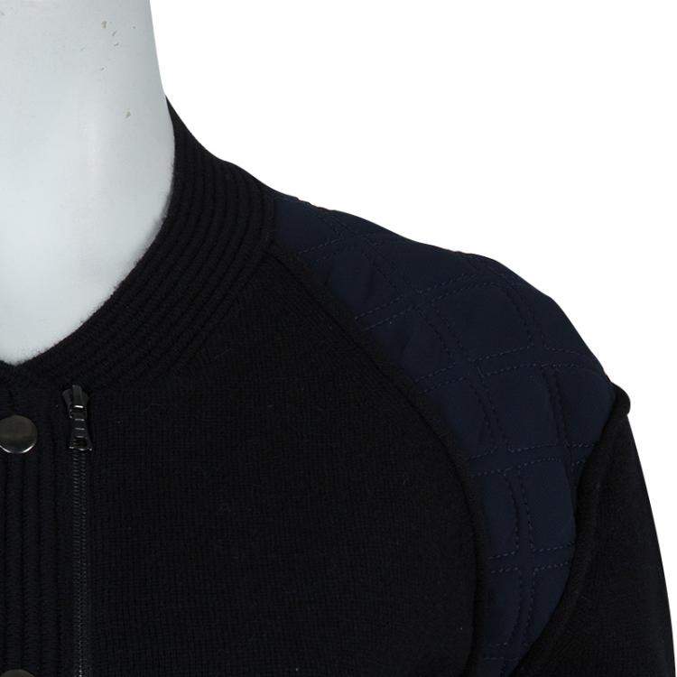 Pre Owned 3.1 Phillip Lim Black Contrast Quilting Detail Zip Front Jacket XS