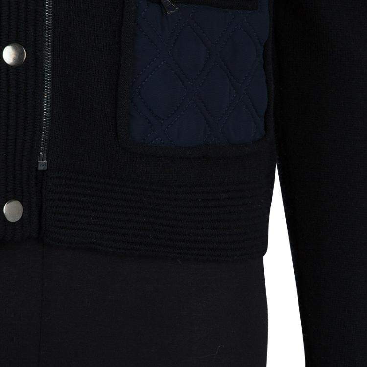 Pre Owned 3.1 Phillip Lim Black Contrast Quilting Detail Zip Front Jacket XS