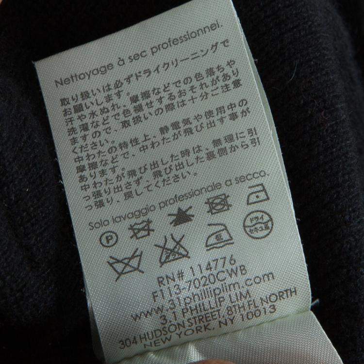 Pre Owned 3.1 Phillip Lim Black Contrast Quilting Detail Zip Front Jacket XS