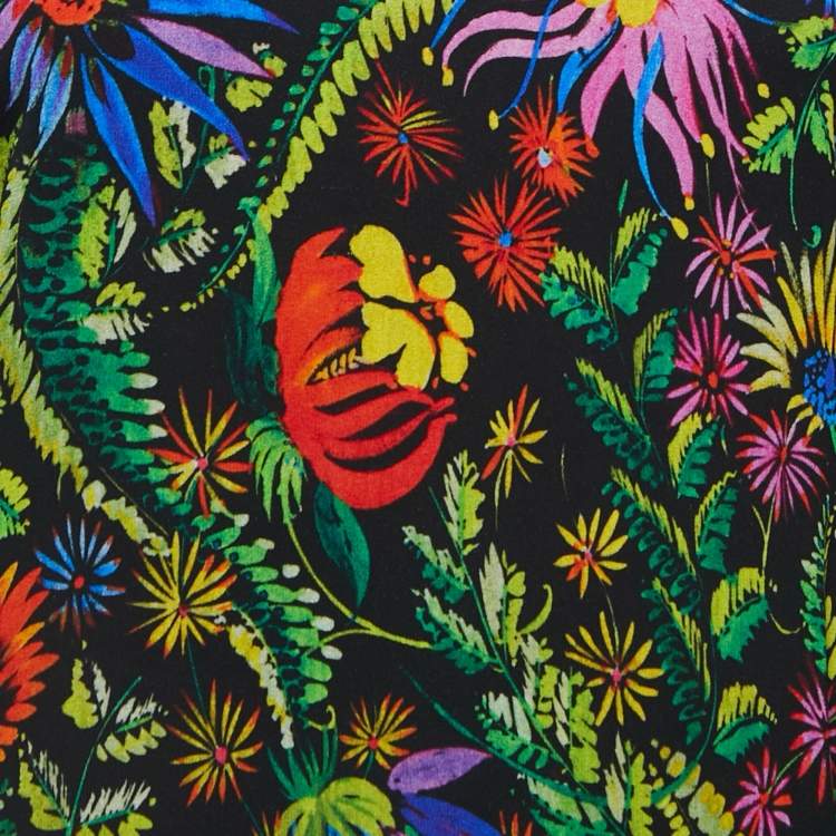Pre Owned 3.1 Phillip Lim Black Floral Printed Crepe Cold-Shoulder Mini Dress S