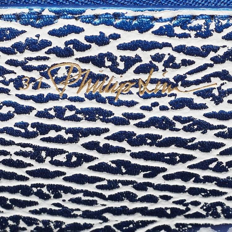 Pre Owned 3.1 Phillip Lim Blue/White Leather Mini Pashli Satchel