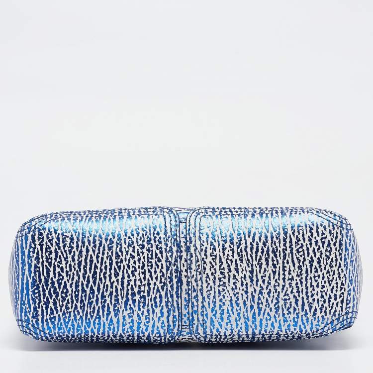 Pre Owned 3.1 Phillip Lim Blue/White Leather Mini Pashli Satchel