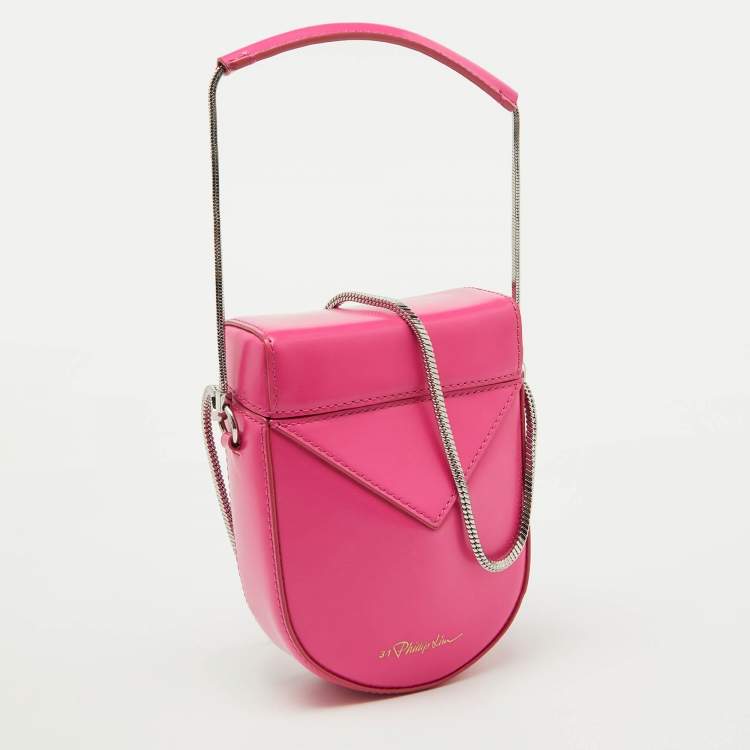 Pre Owned 3.1 Phillip Lim Neon Pink Leather Mini Soleil Box Case Bag