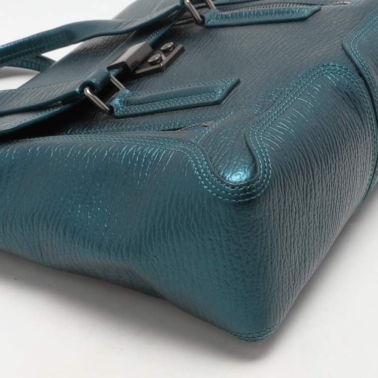 Pre Owned 3.1 Phillip Lim Metallic Blue Leather Pashli Satchel