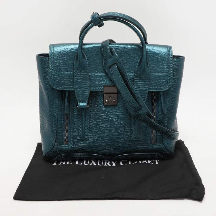 Pre Owned 3.1 Phillip Lim Metallic Blue Leather Pashli Satchel