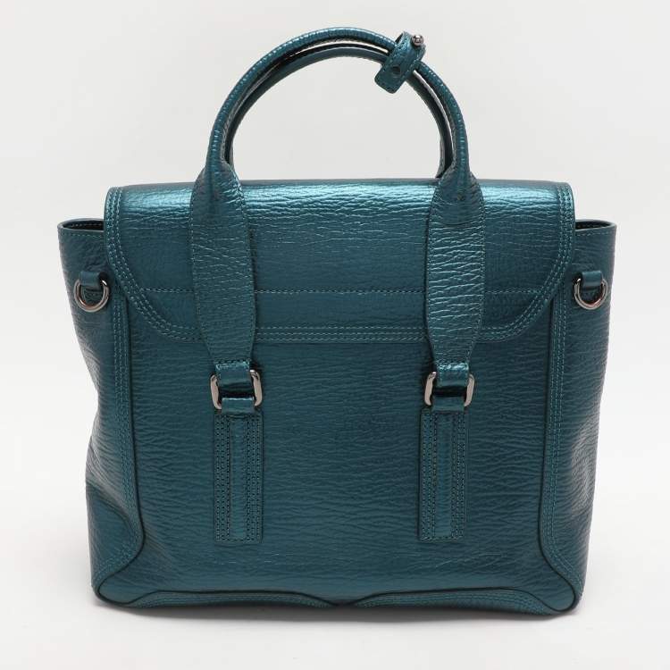 Pre Owned 3.1 Phillip Lim Metallic Blue Leather Pashli Satchel