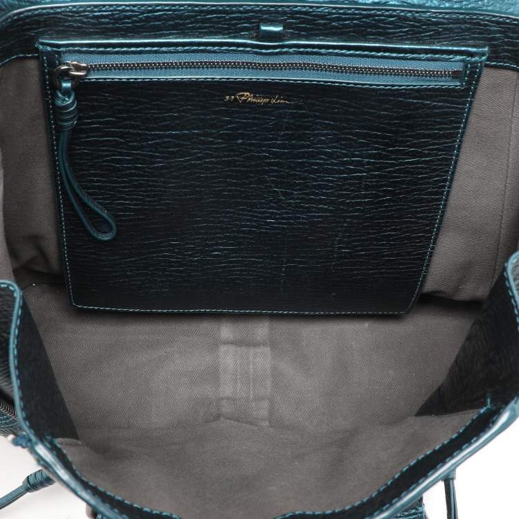 Pre Owned 3.1 Phillip Lim Metallic Blue Leather Pashli Satchel
