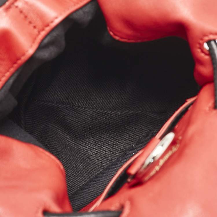 Pre Owned 3.1 Phillip Lim Red/Black Leather Mini Ray Glove Pouch