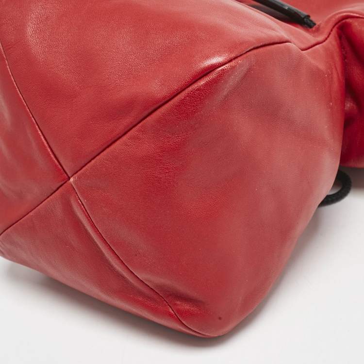 Pre Owned 3.1 Phillip Lim Red/Black Leather Mini Ray Glove Pouch