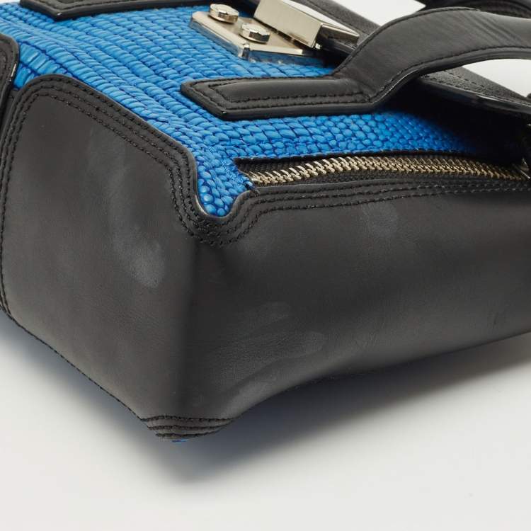 Pre Owned 3.1 Phillip Lim Black/Blue Textured Leather Mini Pashli Satchel