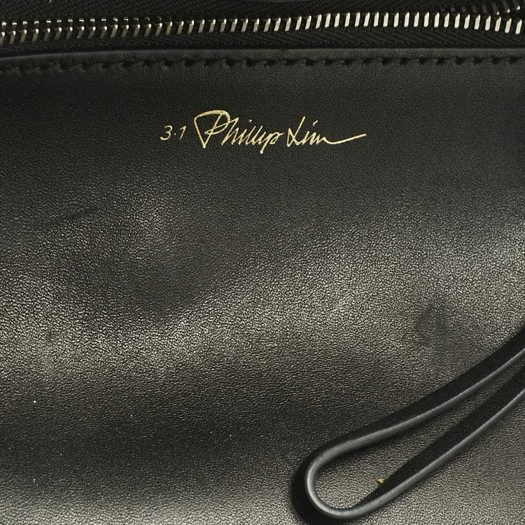 Pre Owned 3.1 Phillip Lim Black Python Embossed and Leather Mini Pashli Satchel