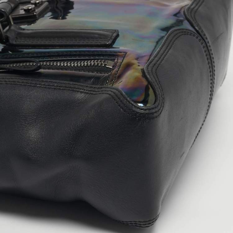 Pre Owned 3.1 Phillip Lim Pashli Black/Holographic Patent Leather and Leather Satchel