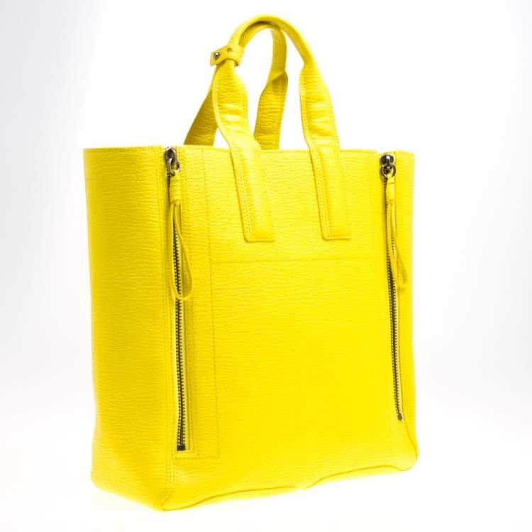 Pre Owned 3.1 Phillip Lim Yellow Shark Embossed Leather Pashli Tote