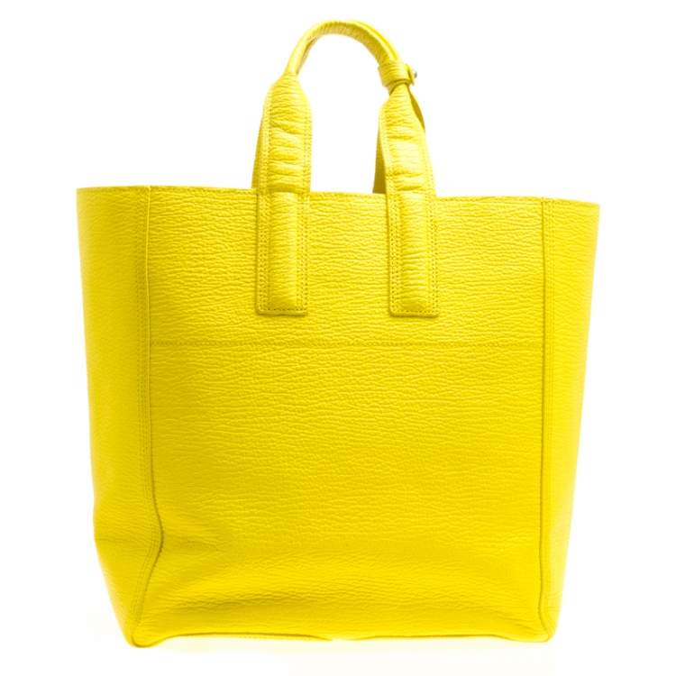 Pre Owned 3.1 Phillip Lim Yellow Shark Embossed Leather Pashli Tote