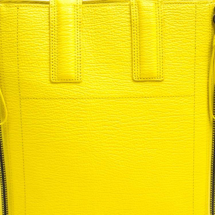 Pre Owned 3.1 Phillip Lim Yellow Shark Embossed Leather Pashli Tote