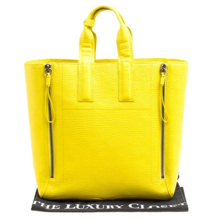 Pre Owned 3.1 Phillip Lim Yellow Shark Embossed Leather Pashli Tote