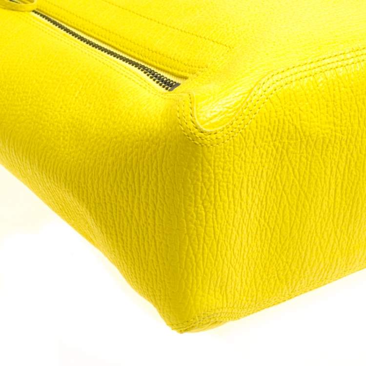 Pre Owned 3.1 Phillip Lim Yellow Shark Embossed Leather Pashli Tote