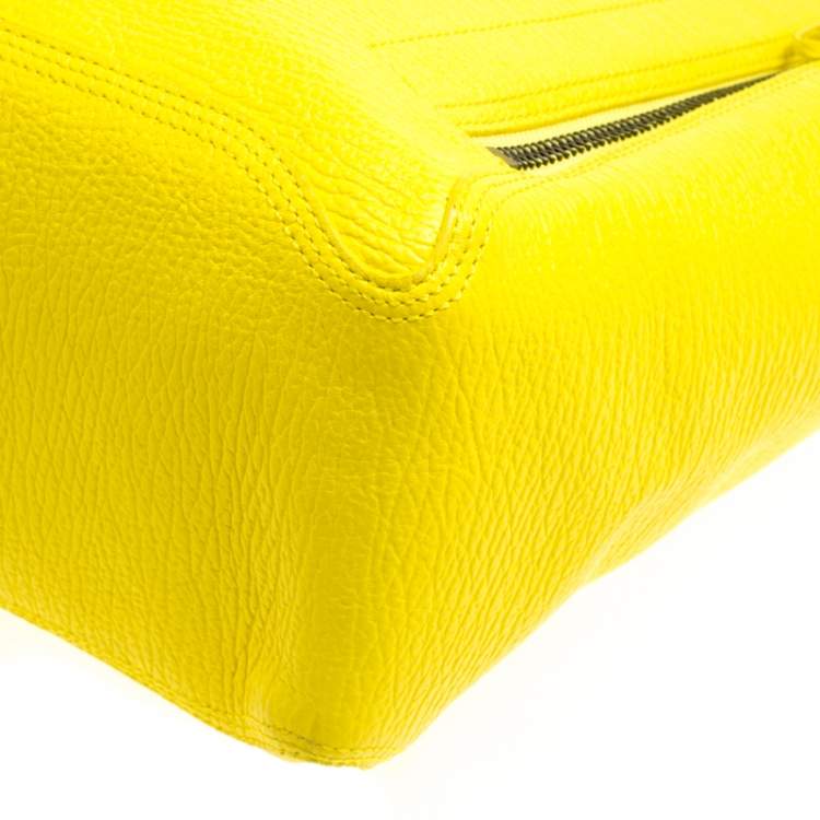 Pre Owned 3.1 Phillip Lim Yellow Shark Embossed Leather Pashli Tote