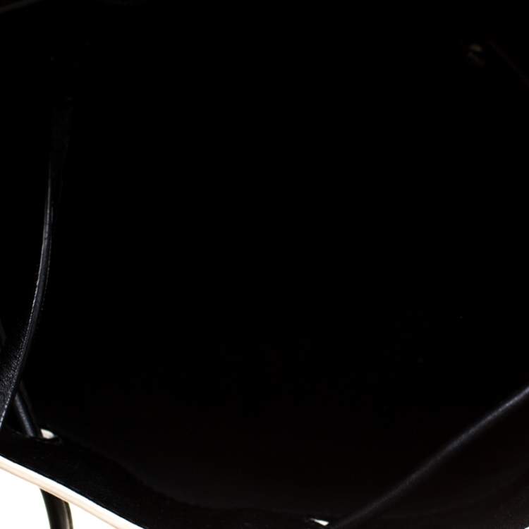 Pre Owned 3.1 Phillip Lim Black/White Leather Small Soleil Bucket Bag  