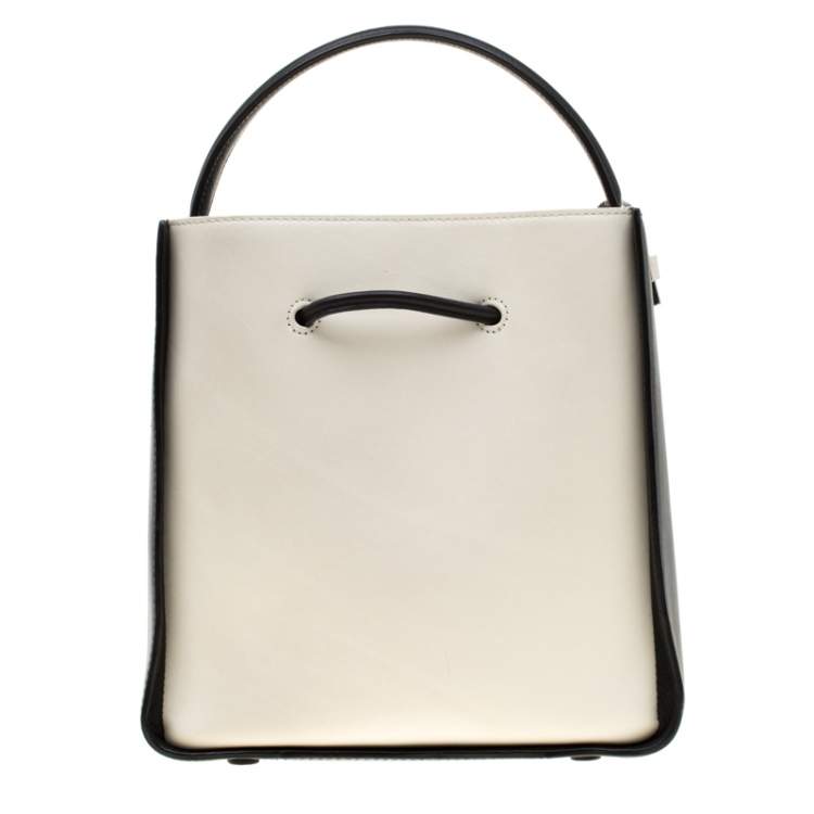 Pre Owned 3.1 Phillip Lim Black/White Leather Small Soleil Bucket Bag  