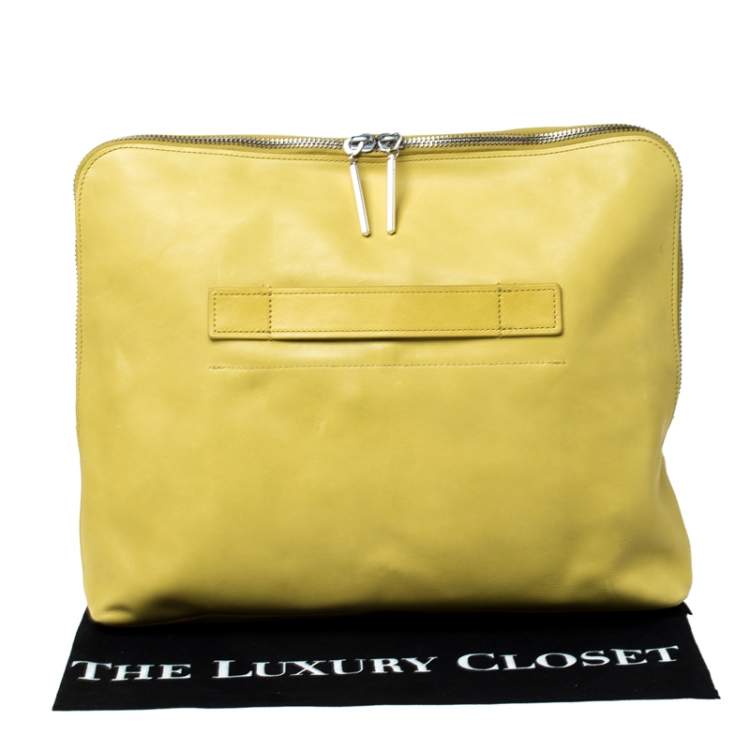 Pre Owned 3.1 Phillip Lim Yellow Leather 31 Minute Portfolio Clutch Bag