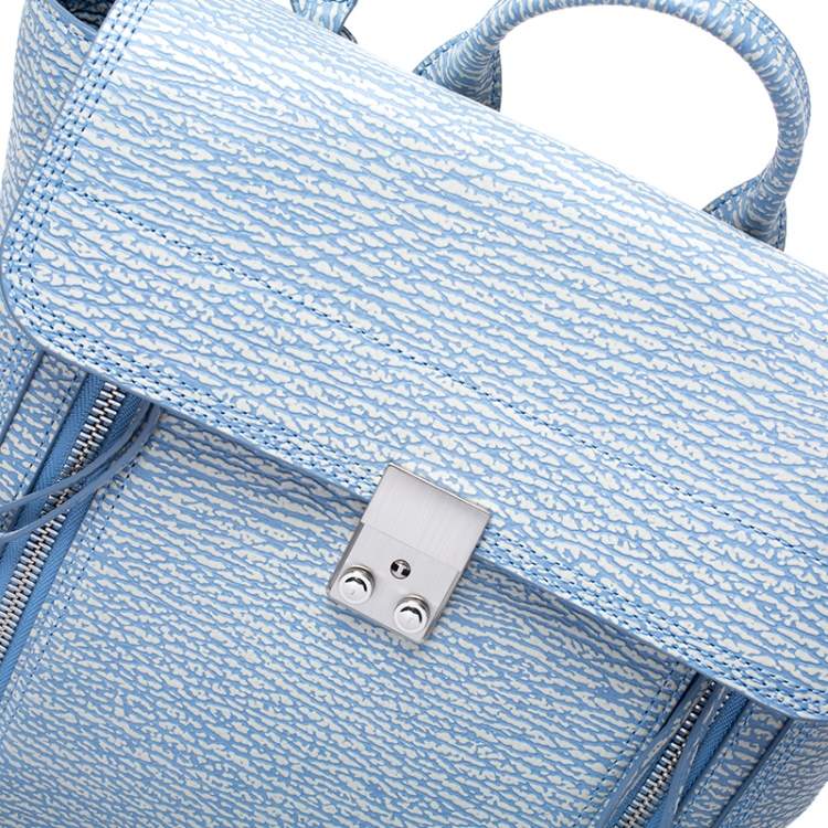 Pre Owned 3.1 Phillip Lim Blue Periwinkle Cream Leather Pashli  Backpack