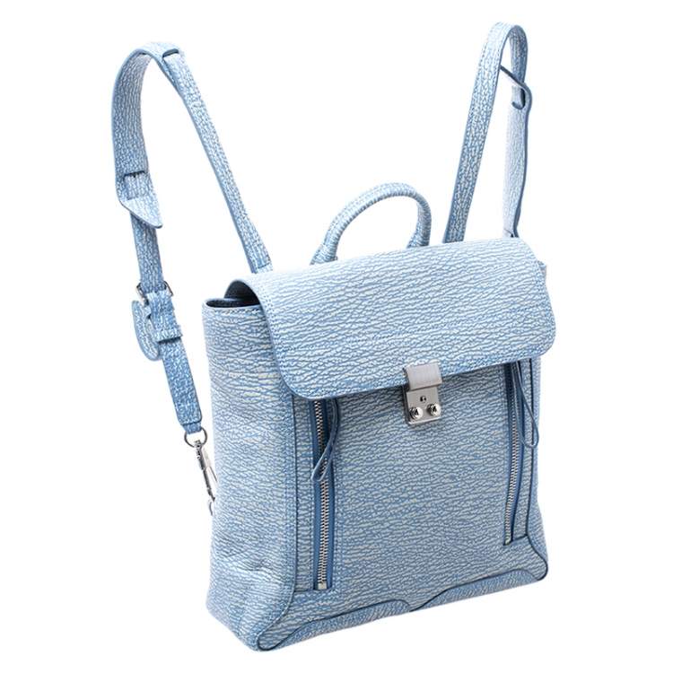 Pre Owned 3.1 Phillip Lim Blue Periwinkle Cream Leather Pashli  Backpack