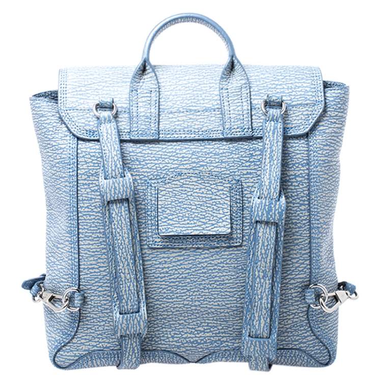 Pre Owned 3.1 Phillip Lim Blue Periwinkle Cream Leather Pashli  Backpack