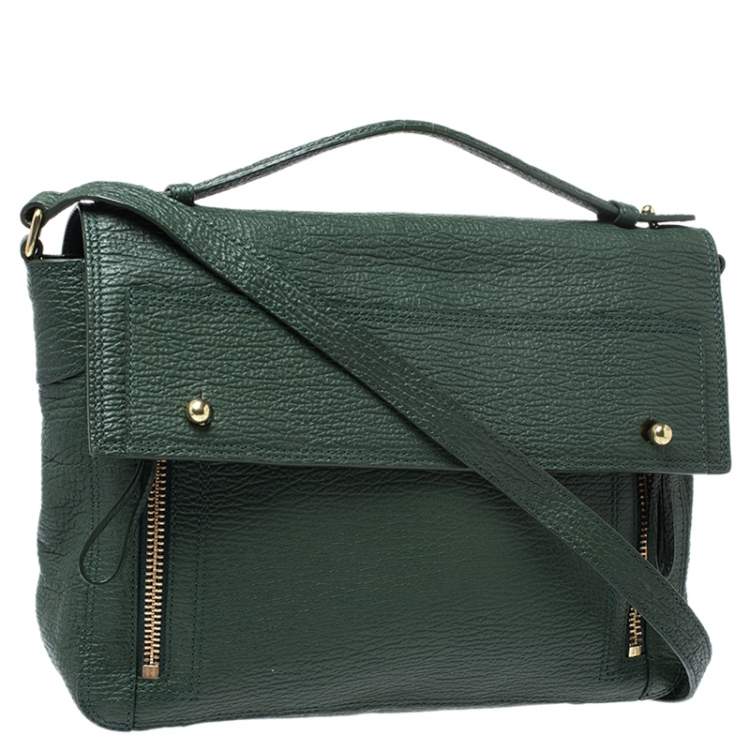 Pre Owned 3.1 Philip Lim Green Leather Pashli Top Handle Bag