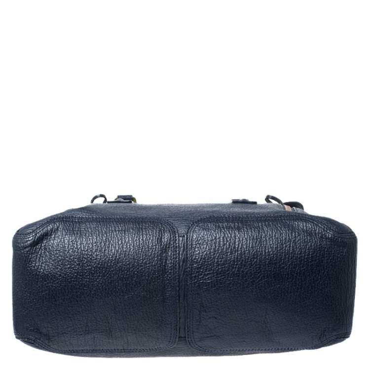 Pre Owned 3.1 Phillip Lim Navy Blue Leather Large Pashli Satchel