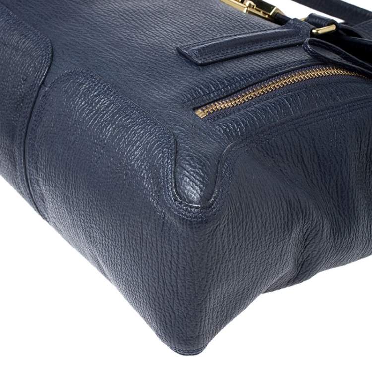 Pre Owned 3.1 Phillip Lim Navy Blue Leather Large Pashli Satchel