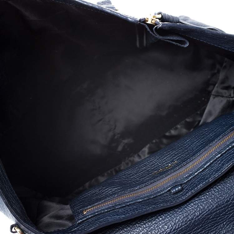 Pre Owned 3.1 Phillip Lim Navy Blue Leather Large Pashli Satchel