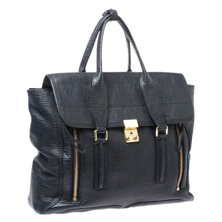 Pre Owned 3.1 Phillip Lim Black Leather Large Pashli Top Handle Bag