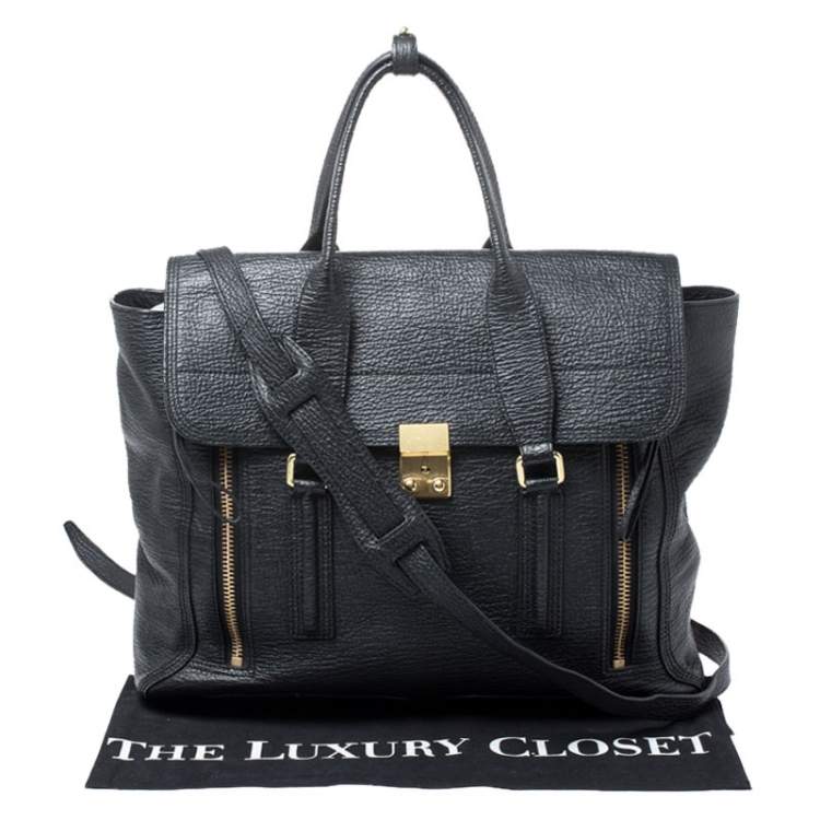 Pre Owned 3.1 Phillip Lim Black Leather Large Pashli Top Handle Bag