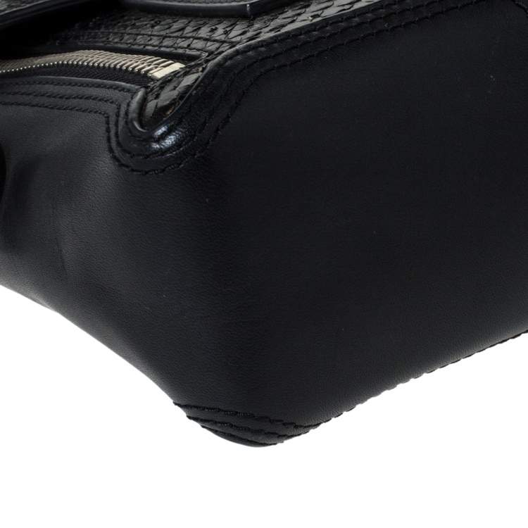 Pre Owned 3.1 Phillip Lim Black Leather and Python Mini Pashli Satchel
