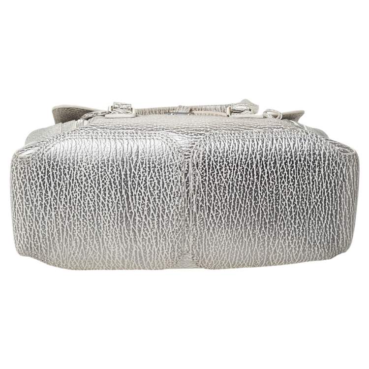 Pre Owned 3.1 Phillip Lim Antique Metallic Silver Leather Medium Pashli Satchel