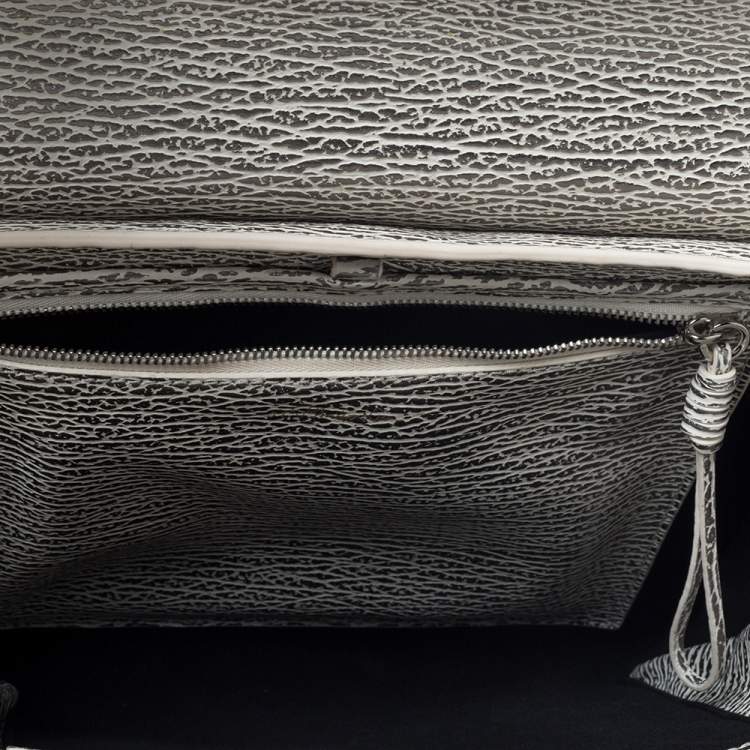 Pre Owned 3.1 Phillip Lim Antique Metallic Silver Leather Medium Pashli Satchel