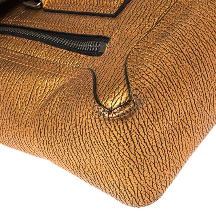 Pre Owned 3.1 Phillip Lim Metalic Bronze Grained Leather Medium Pashli Satchel